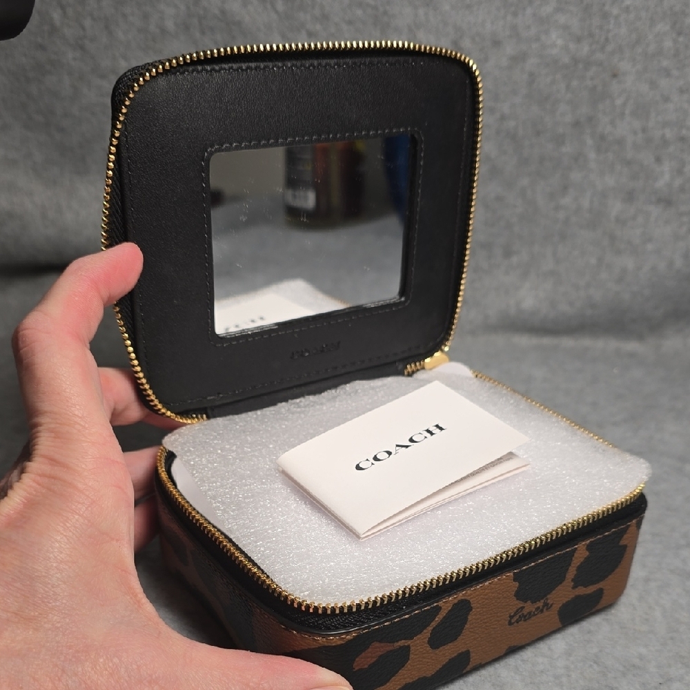 Coach Tan and Black Leopard Print Jewlry Box - Picture 11 of 11